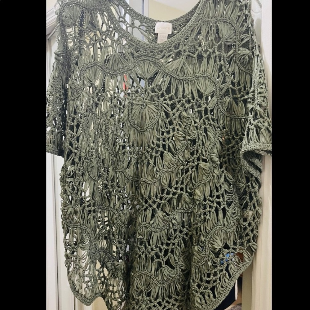 Cute Chicos top, army green, excellent condition